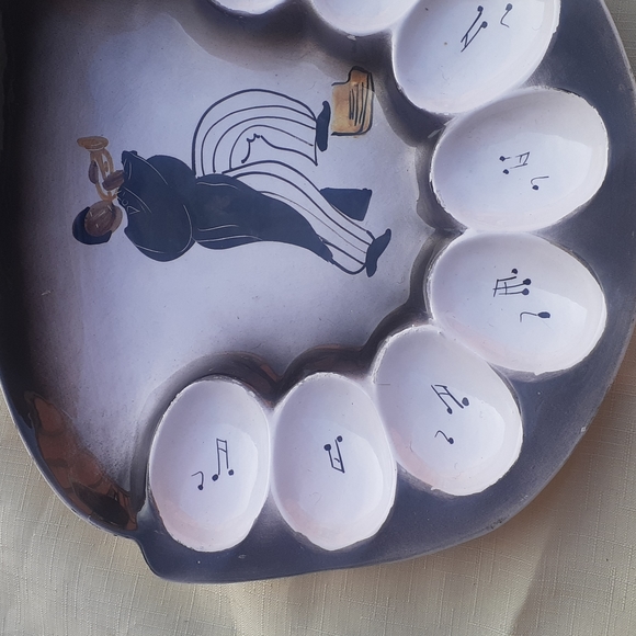 Vintage Musical Notes design Egg Platter Italy - Picture 3 of 7